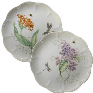 Lenox Butterfly Meadow 9" Dessert Plates EUC - set of 2